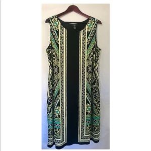 Alfani Womens Dress Size 1X Sleeveless Black Green